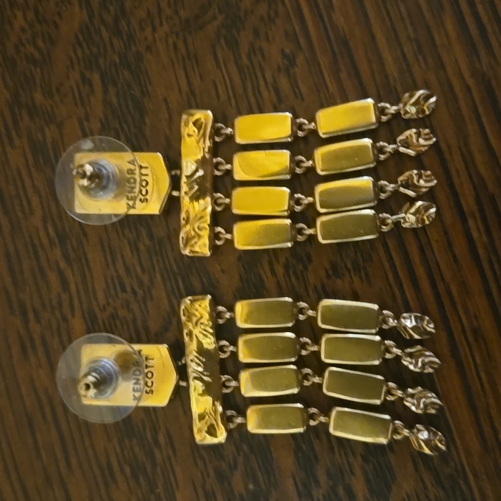Kendra Scott Small Jack Gold Earrings In Teal - Picture 6 of 9